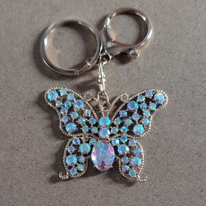 Sparkling Butterfly Keychain Bag Charm